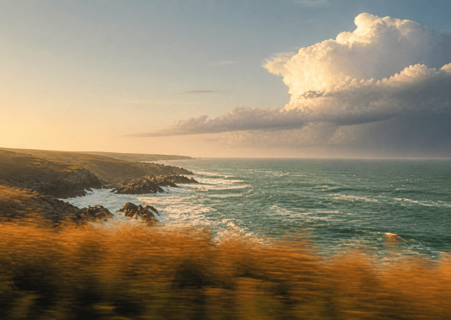 Coastal sunset panorama